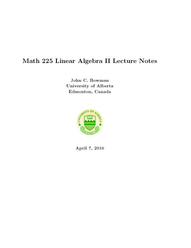 Math 225 Linear Algebra II [Lecture notes]