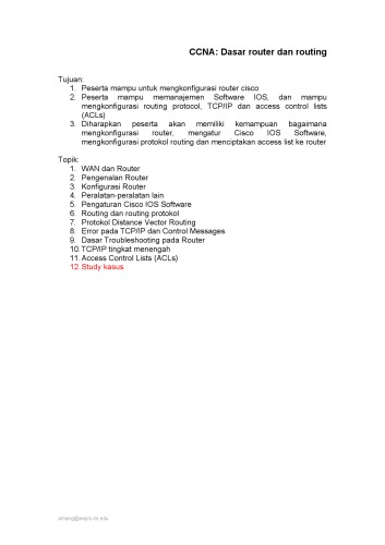 CCNA: Dasar router dan routing (Modul CCNA)