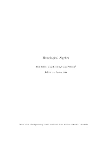 Homological Algebra [Lecture notes]