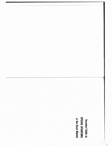 Investors guide to special situations in the stock market