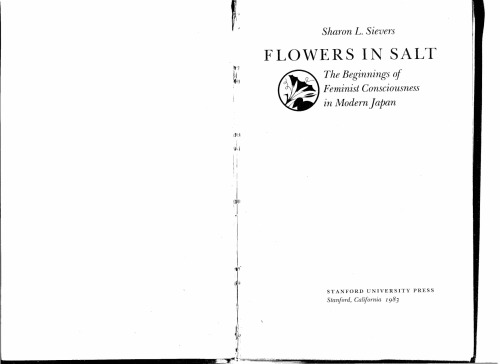 Flowers in Salt: The Beginnings of Feminist Consciousness in Modern Japan