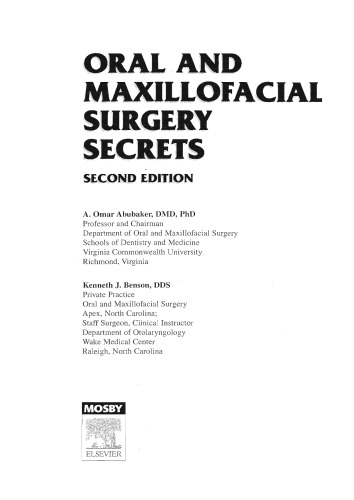 Oral and Maxillofacial Surgery Secrets