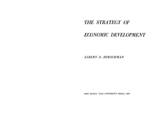 The Strategy of Economic Development