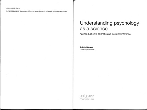 Understanding psychology as a science : an introduction to scientific and statistical inference