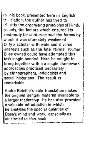 The structure of the Hindi society