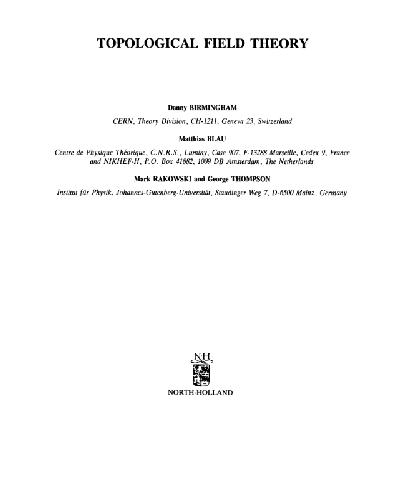 Topological field theory