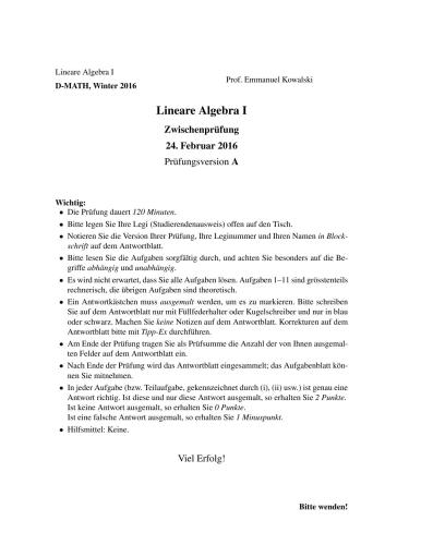 Lineare Algebra II mit Lösungen [Lecture notes]
