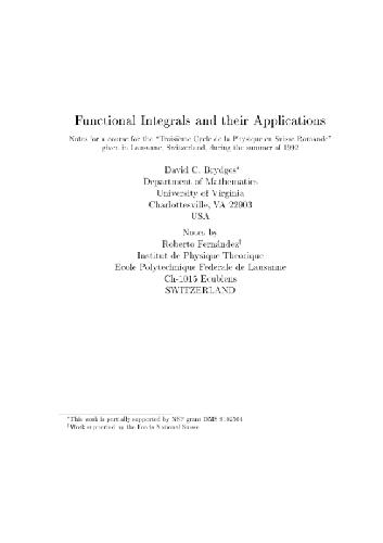 Functional Integrals and their Applications