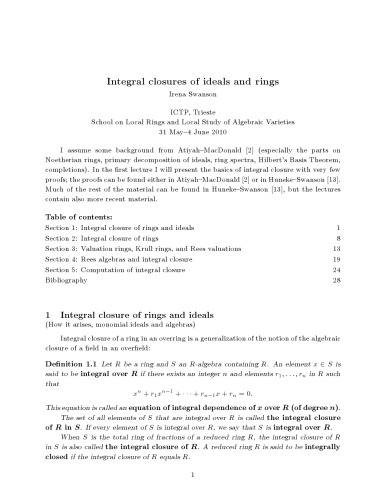 Integral closures of ideals and rings [Lecture notes]