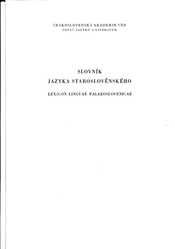 Slovník jazyka staroslověnského. 2, K _ O.