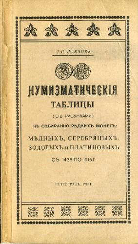 Нумизматические таблицы с 1425 по 1916 г