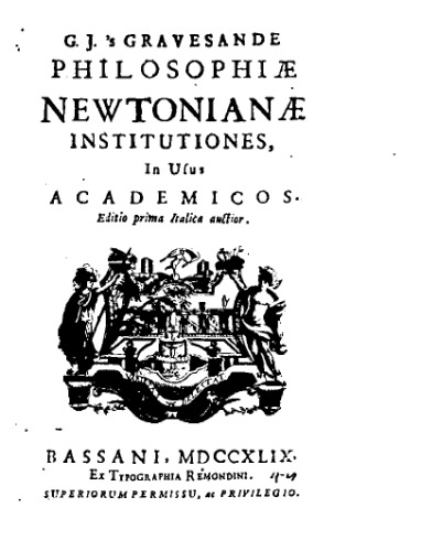 Philosophiae newtonianae institutiones, in usus academicos