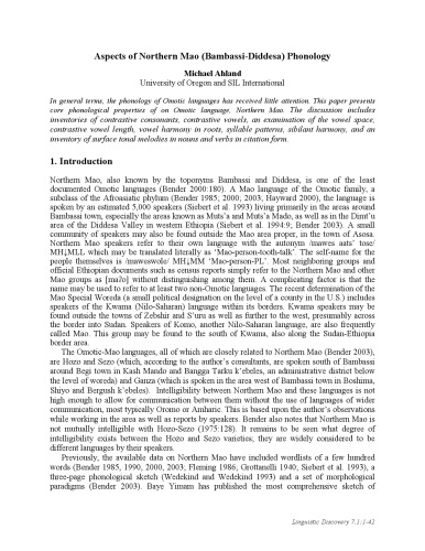 A Grammar of Northern Mao (Màwés Aas’è) [PhD thesis]
