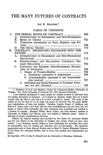 Many Futures of Contracts