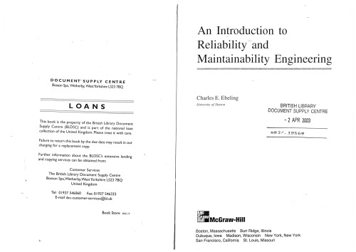Reliability and Maintainability Engineering