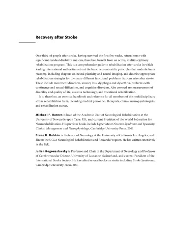 Recovery after Stroke