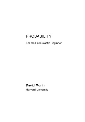 Probability for the Enthusiastic Beginner