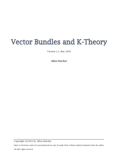 Vector bundles and K-theory