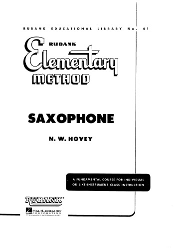 Rubank intermediate method, saxophone