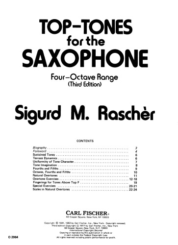 Top-tones for the saxophone : four-octave range