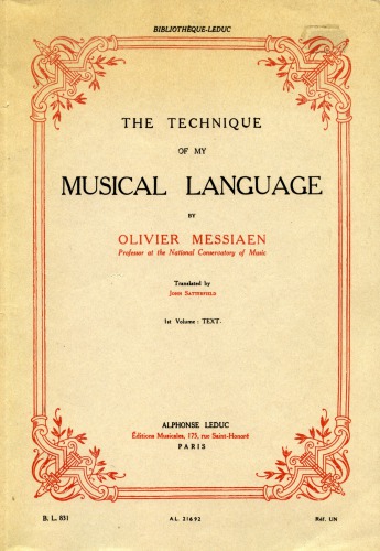 The technique of my musical language