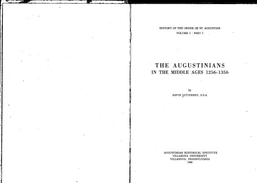 The Augustinians in the Middle Ages 1256-1356