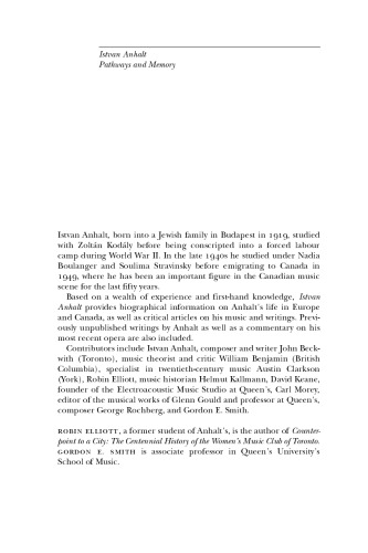 Istvan Anhalt: Pathways and Memory