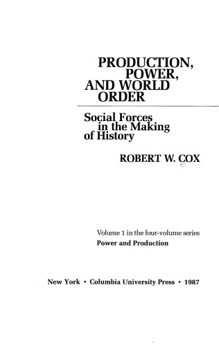 Production Power and World Order