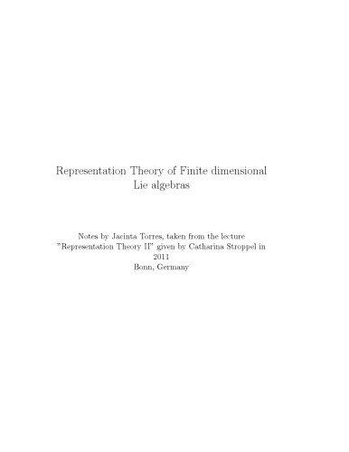 Representation Theory of Finite dimensional Lie algebras [Lecture notes]