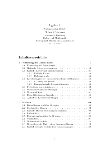 Algebra II [Lecture notes]