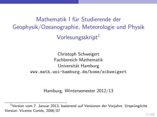 Mathematik für Physiker I-IV [Lecture notes]