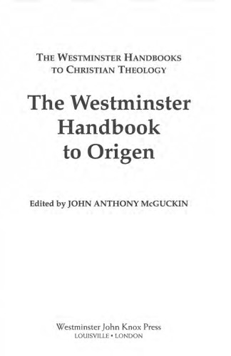 The Westminster Handbook to Origen
