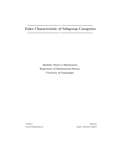 Euler characteristic of subgroup categories [Bachelor thesis]
