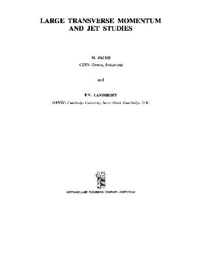 Large transverse momentum and jet studies