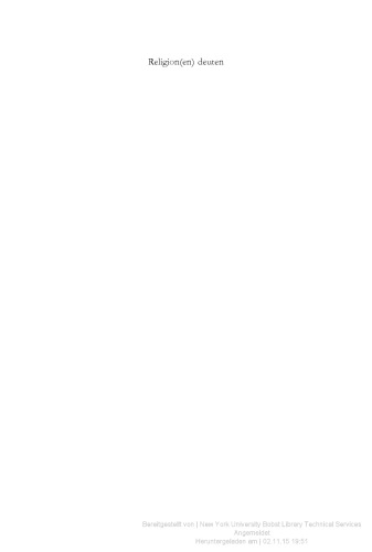 Religion(en) deuten: Transformationen der Religionsforschung