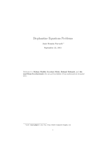 50 Diophantine Equations Problems (Math Olympiad Problem Set)