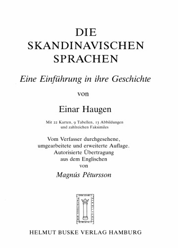 Die Scandinavischen Sprachen