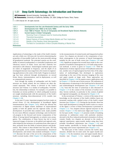 Treatise on Geophysics: Deep Earth Seismology