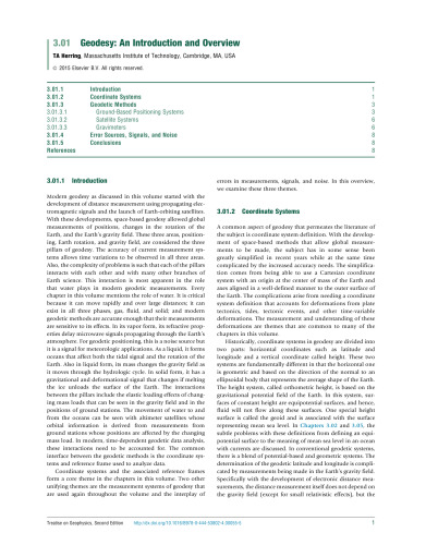 Treatise on Geophysics: Geodesy