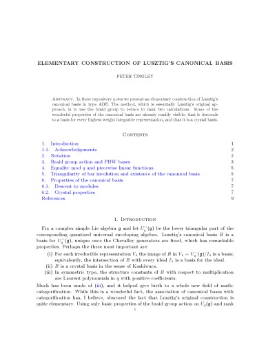 Elementary construction of Lusztig’s canonical basis [expository notes]