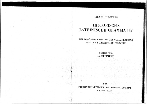 Historische lateinische Grammatik