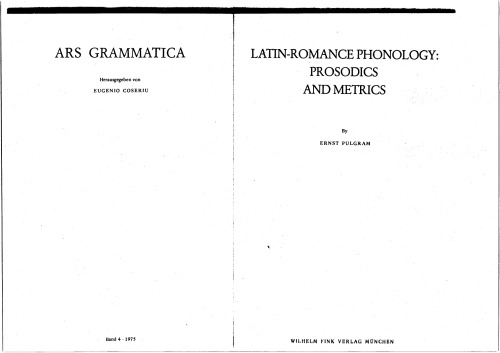 Latin-Romance phonology: prosodics and metrics
