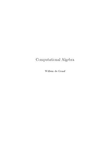Computational Algebra