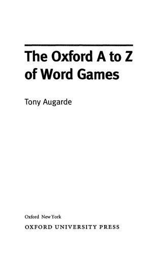 The Oxford A-Z of Word Games