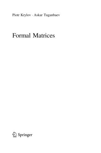 Formal Matrices