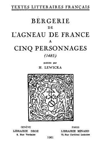 Bergerie de l’agneau de France à cinq personnages (1485)