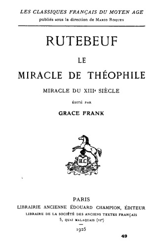 Le miracle de Théophile, miracle du XIIIe siècle