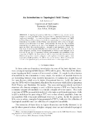Introduction to topological quantum field theory