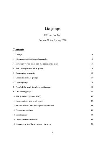 Lie groups [Lecture notes]