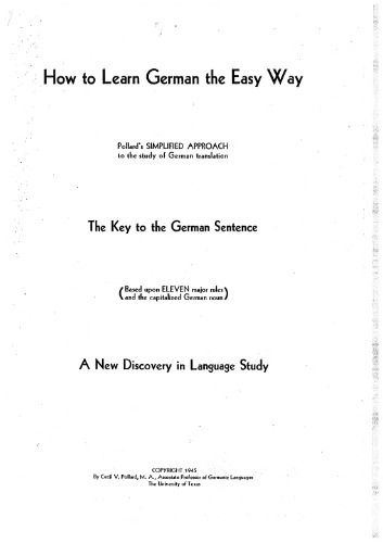 How to Learn German the Easy Way: The Key to the German Sentence